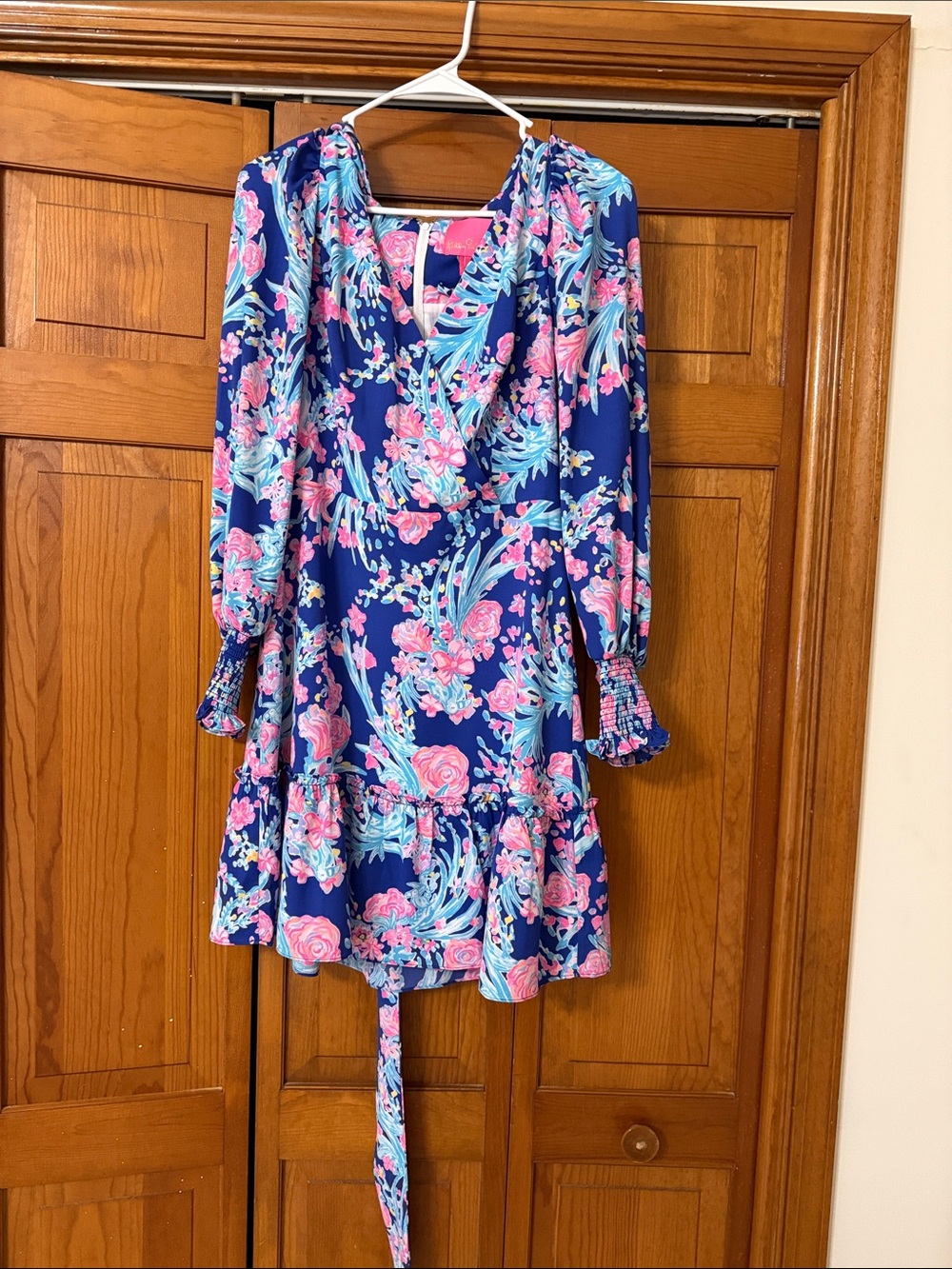 Lilly Pulitzer Navy Floral Mini Dress with Pink and Aqua